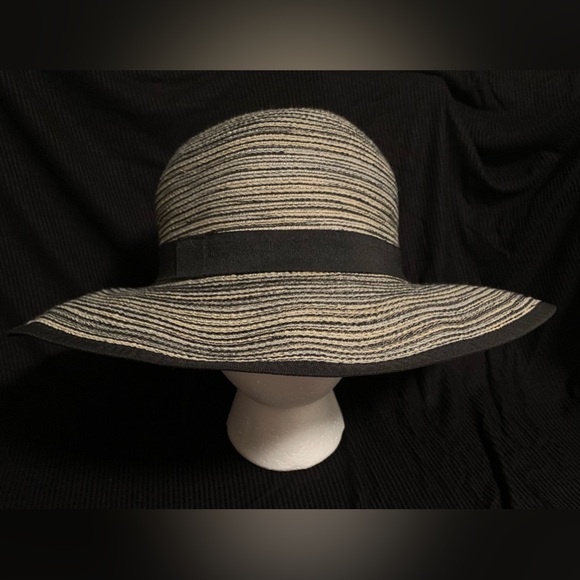 Solar Escape Accessories - Solar Escape Woven Sun Hat Black Light Blue Cream O/S